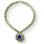 Green gold sapphire necklace
