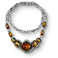 Silver amber necklace