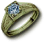 Green gold diamond ring