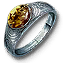 Silver amber ring