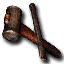Small hammer and chisel for carving stone