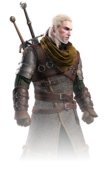Geralt wearing the Bear School set